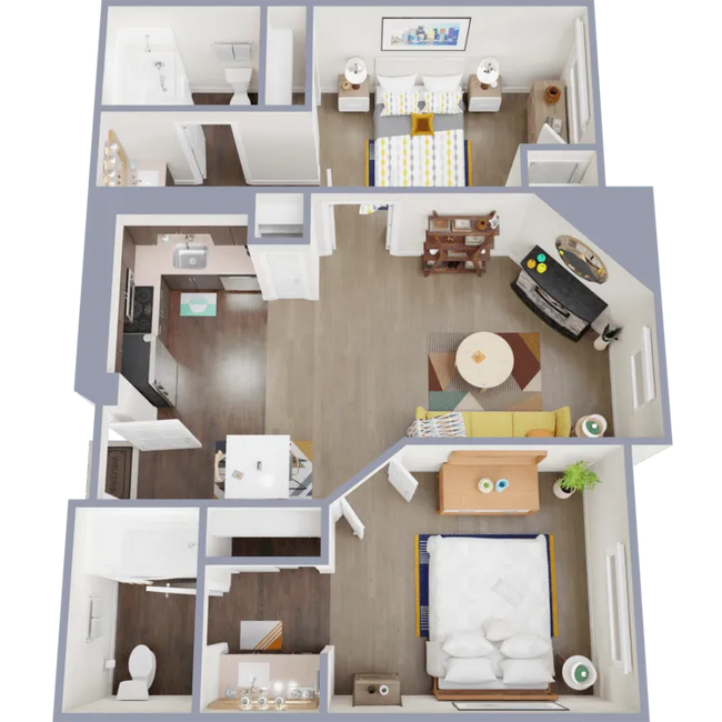 2 Bedroom 2 Bathroom 315 floor plan